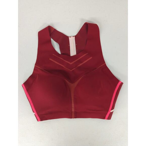 NEW Brooks Sz XL red dare high neck sports bra running beet flamingo breathable - Picture 1 of 5
